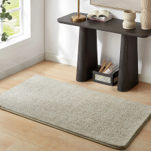 (Short Pile 60x120cm, Beige) Luxury Short Pile Rug - Soft Fluffy Anti-Slip Washable Area Rug with Memory Foam Backing | Living Room & Bedroom Carpet