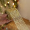 Fita de Natal de linho dourada e branca, 2m 5