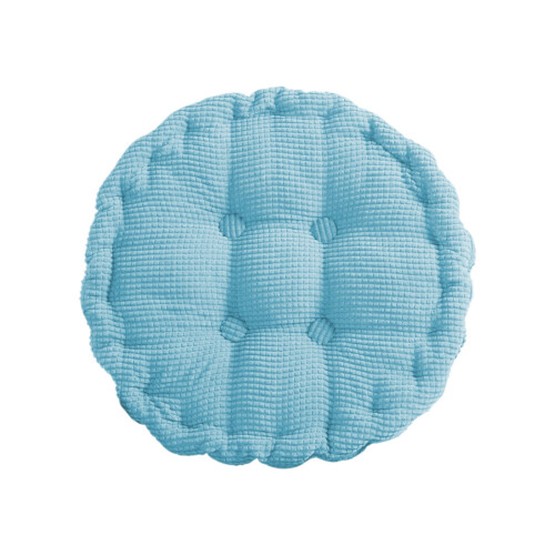 Blå polyester meditationspude med randsyninger 1