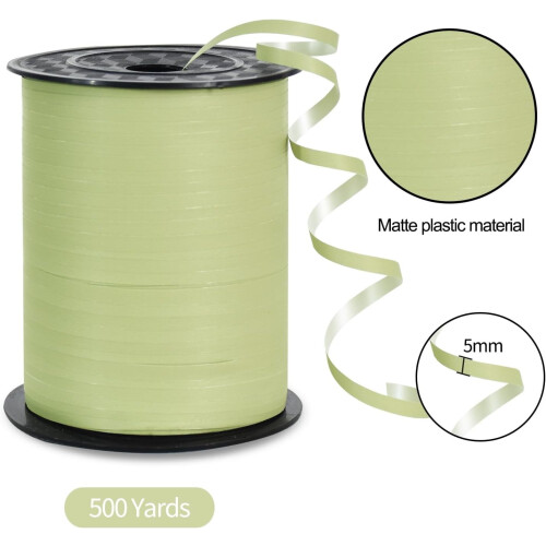 Kräuselband 5 mm x 500 Yards Grau Grün 1
