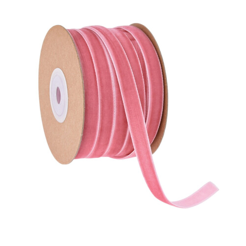 Fita de veludo rosa, 9,5 mm x 18,1 m 1