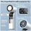 Portable fan, 4000 mAh, 100 speed settings, fast-acting solid-state blower, digital display, compact body, white 3