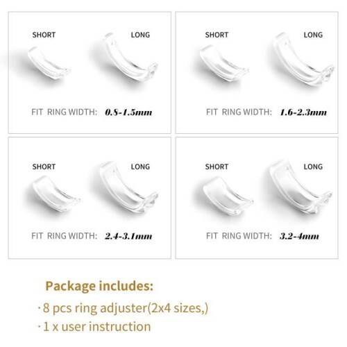 8-Piece Ring Sizer Set for Loose Rings, Invisible Ring Sizer with Ring Measuring Tool for Women 1
