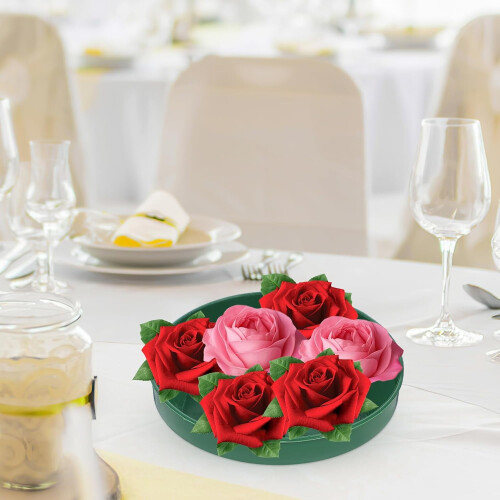 Bandeja de espuma redonda de plástico verde, 10 unidades de 5,7 polegadas (14,5 cm). 1