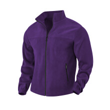 (Purple, M) Giacca pullover da uomo in pile, primavera autunno inverno, per attività all'aperto, con cerniera e collo alto.