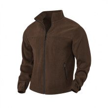 (Coffee, L) Giacca pullover da uomo in pile, primavera autunno inverno, per attività all'aperto, con cerniera e collo alto.