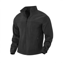 (Black, S) Giacca pullover da uomo in pile, primavera autunno inverno, per attività all'aperto, con cerniera e collo alto.