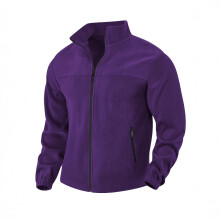 (Purple, M) Giacca pullover da uomo in pile, primavera autunno inverno, per attività all'aperto, con cerniera e collo alto.