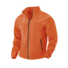 (Orange, XL) Giacca pullover da uomo in pile, primavera autunno inverno, per attività all'aperto, con cerniera e collo alto.