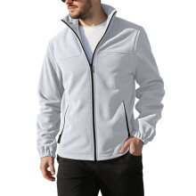 (Light Gray, S) Giacca pullover da uomo in pile, primavera autunno inverno, per attività all'aperto, con cerniera e collo alto.