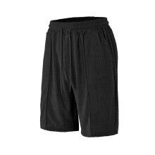 (Black, 2XL) Pantaloncini sportivi estivi da uomo, larghi, traspiranti, in jacquard di spugna, assorbenti del sudore.