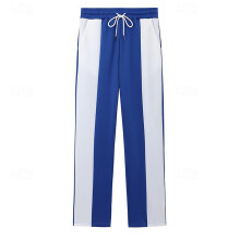 (Royal blue, XL) Pantaloni sportivi casual da uomo americani: pantaloni lunghi ampi con coulisse ad asciugatura rapida e blocchi di colore.