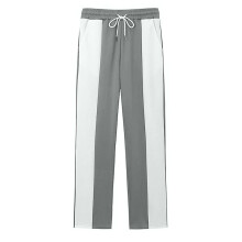 (Gray, S) Pantaloni sportivi casual da uomo americani: pantaloni lunghi ampi con coulisse ad asciugatura rapida e blocchi di colore.