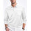 (White, XXL) Men's Casual Loose Long Sleeve Mesh Collar Button-Down Solid Shirt 1