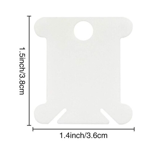 Plastic Embroidery Floss Bobbins White 120-Pack 1.4x1.5 Inch 2