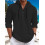(Black, S) Herregenser i perlebomull med liten twill-krage og hette med knapper 1