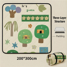 (Forest House 200*300cm, 200*300cm) Thickened camping mat, park lawn, ultrasonic tent inner mat, waterproof outdoor mat