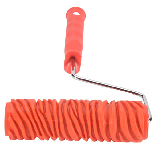 7Inch Embossed  Stripe Painting Roller with Handle for Wall Decoration 1