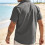 (Dark Khaki, XXL) Men's Solid Casual Cardigan Button-Down Shirt 5