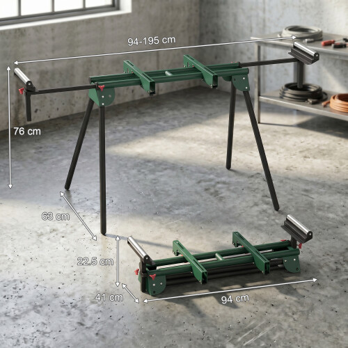 Homcom HOMCOM Universal Mitre Saw Stand with Adjustable Rollers and Support Arms 1