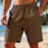 (Camel, XL) Men's Summer Loose Drawstring Pineapple Check Composite Shorts Beach Pants 3