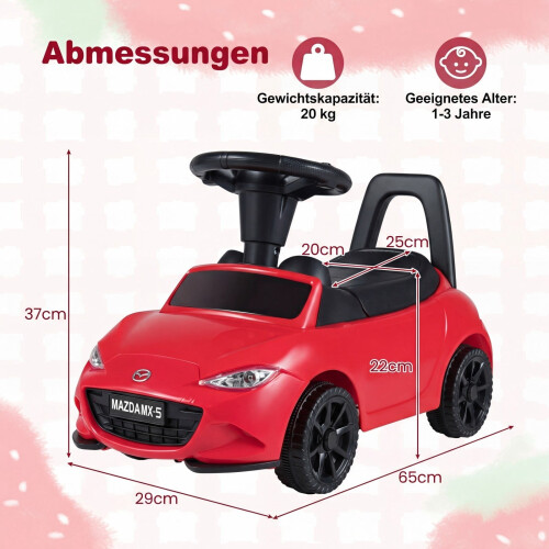 Kinder-Elektroauto mit Lichtern, Sicherheitsfunktionen und Stauraum 1