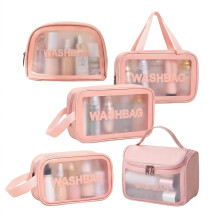 Transparent PVC Cosmetic Bag, Large Clear Toiletry Bag, Waterproof Wash Bag