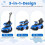 3-in-1-Kleinkind-Elektroauto mit Schiebegriff, Blau 3
