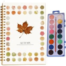 Cuaderno de acuarela con 16 colores y pincel.