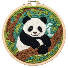 Zestaw do haftu z igłami Punch Needle Design Panda – zestaw dla początkujących