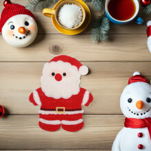 Aplique bordado de Papai Noel para costurar