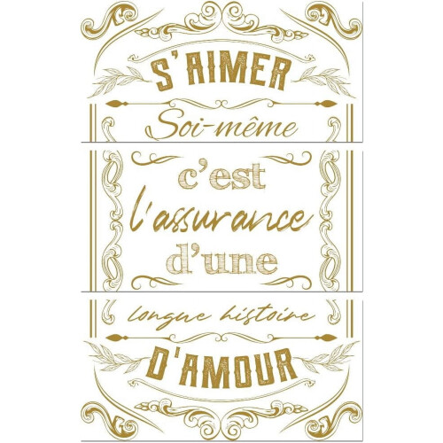 Rub-on transfer decals guld 6x12 tommer 3 stk