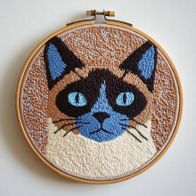 Nålstanskit med siamesisk kattdesign för nybörjare