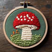 Nålstanskit Röd Svamp Grön 20x20cm