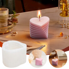 Molde giratorio de silicona para velas de amor, apto para cera de soja y cera de abeja.