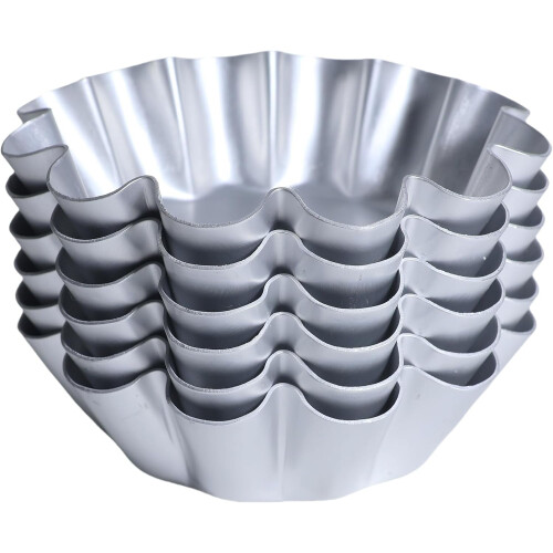 Ensaymada Molder 4.5 Inch Round Wave-Edge Pan 6 Pack