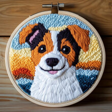 Nålsats Jack Russell & Moon 20x20cm