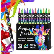 Acrylfarbmarker mit zwei Spitzen, 120 Farben