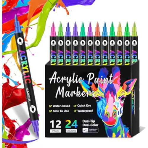 Acrylfarbmarker mit zwei Spitzen, 120 Farben