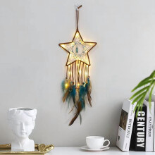Decoración de pared con forma de estrella de algodón, 15x18 cm.