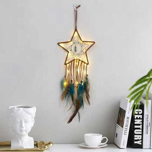 Decoración de pared con forma de estrella de algodón, 15x18 cm.