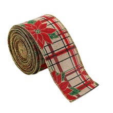 Rollos de cinta con alambre navideños para envolver regalos y decoración.