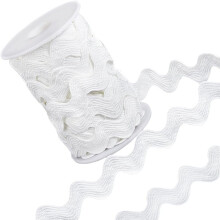 Panglică albă Ric Rac, 15 mm x 10 yarzi