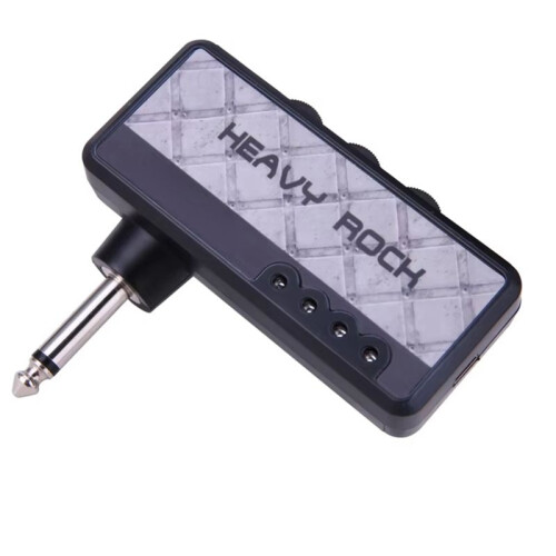 Elgitarr Hörlursförstärkare Effekt Klassisk Rock Distortion Effekt Uppladdningsbara Gitarrtillbehör Grå