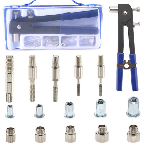 Duty Blind Rivet Nut Kit Set Riveter Tool Hand Riveter Rivet Threaded Insert Tool Riveting Assortment M3 M4 M5 M6 M8