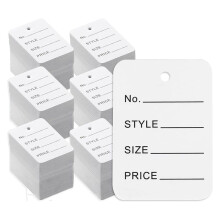 3000 Prijskaartjes, 4,9 cm X 3,5 cm Wit Papier Etiketten Kledingmaatlabels, Maak Labels Kledinglabels
