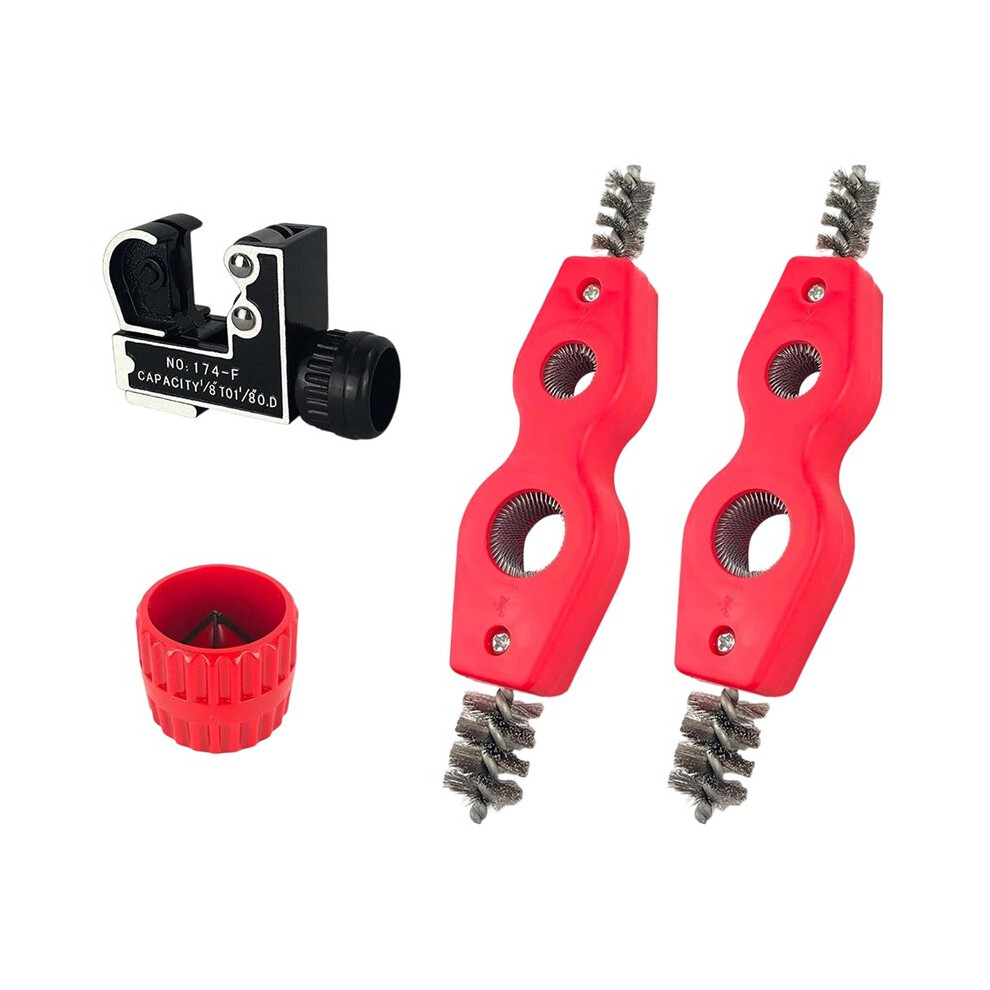 Photos - Other Bathroom Accessories Copper Pipe Cutter Set with Reamer Cleaner & Tube Deburring Tool Cleaning Brush for 1/2- & 3/4-Inch Pipes and Fittings