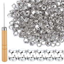 500 Stuks Ronde Studs van 10 mm, Zilverkleurige Studs voor Kleding, Studs en Spikes met Priem voor Leerbewerking, Kleding, Riemen, Tassen, DIY