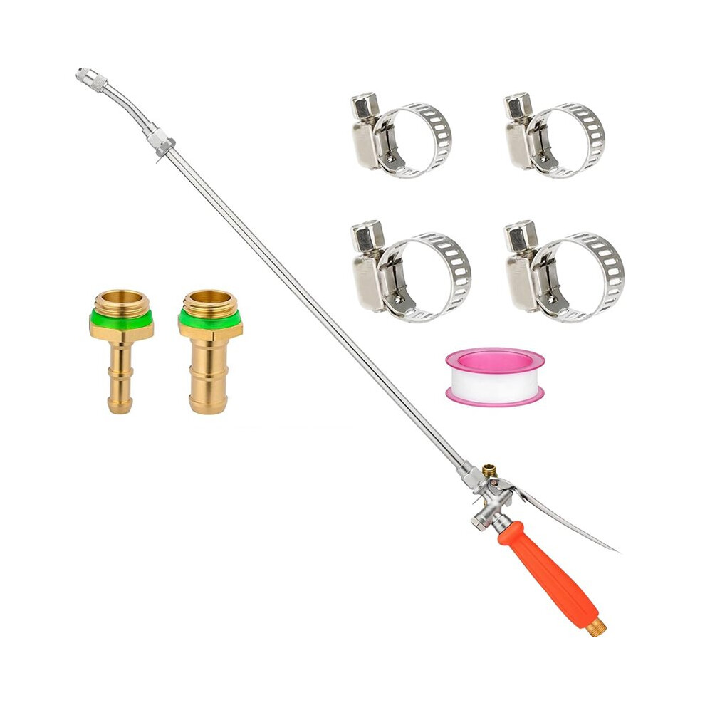 Replacement Sprayer Wand, 29" All Metal Pump Spray Wand With Stainless Steel Tube, 1/4" 3/8" Brass Barbs For Lawn 4713455452787