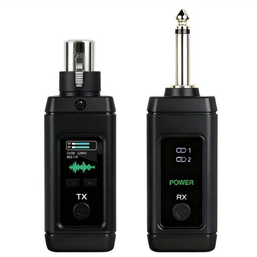 Wireless Microphone Transmitter Receiver System UHF XLR Adapter for Dynamic Microphone Guitar Audio Mixer PA System A